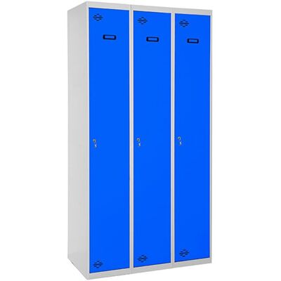 SIMONRACK Taquilla metálica Profesional 3 Puertas Montada. (180 x 90 x 50 cm) Gris / Azul SIMONRACK Taquilla metálica Profesional 3 Puertas Montada. (180 x 90 x 50 cm) Gris / Azul