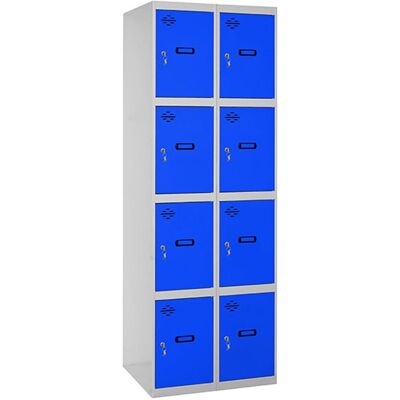 SIMONRACK Taquilla metálica Profesional 4 alturas 8 Puertas Montada. (180 x 60 x 50 cm) Gris / Azul SIMONRACK Taquilla metálica Profesional 4 alturas 8 Puertas Montada. (180 x 60 x 50 cm) Gris / Azul