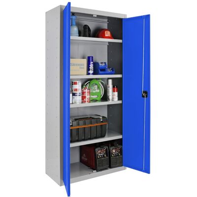 SIMONRACK Armario metálico Profesional 2 Puertas y 4 Baldas Interiores Montado. (180 x 60 x 40 cm) Gris / Azul SIMONRACK Armario metálico Profesional 2 Puertas y 4 Baldas Interiores Montado. (180 x 60 x 40 cm) Gris / Azul