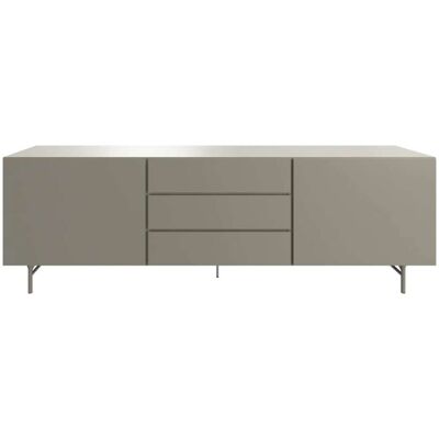 BoConcept Aparador lacado de 2 puertas con 3 cajones liso Lugano grande lacado . Gris ceniza BoConcept Aparador lacado de 2 puertas con 3 cajones liso Lugano grande lacado . Gris ceniza