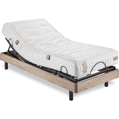 Dunlopillo Conjunto de colchón de látex y base articulada con mando inalámbrico Aran . (Cama 80 x 200 cm) Roble Dunlopillo Conjunto de colchón de látex y base articulada con mando inalámbrico Aran . (Cama 80 x 200 cm) Roble