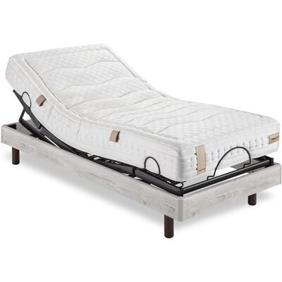 Dunlopillo Conjunto de colchón de látex y base articulada con mando inalámbrico Aran . (Cama 80 x 190 cm) Gris Dunlopillo Conjunto de colchón de látex y base articulada con mando inalámbrico Aran . (Cama 80 x 190 cm) Gris
