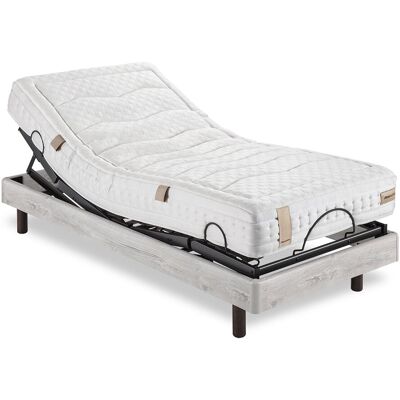 Dunlopillo Conjunto de colchón de látex y base articulada con mando inalámbrico Aran . (Cama 80 x 200 cm) Gris Dunlopillo Conjunto de colchón de látex y base articulada con mando inalámbrico Aran . (Cama 80 x 200 cm) Gris