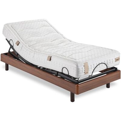 Dunlopillo Conjunto de colchón de visco y base articulada con mando inalámbrico Aran . (Cama 105 x 190 cm) Cerezo Dunlopillo Conjunto de colchón de visco y base articulada con mando inalámbrico Aran . (Cama 105 x 190 cm) Cerezo