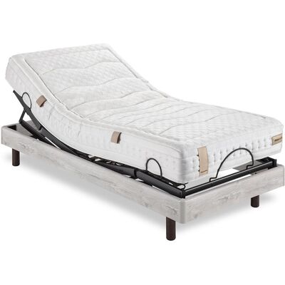 Dunlopillo Conjunto de colchón de visco y base articulada con mando inalámbrico Aran . (Cama 80 x 190 cm) Gris Dunlopillo Conjunto de colchón de visco y base articulada con mando inalámbrico Aran . (Cama 80 x 190 cm) Gris