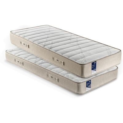 Pardo Pack 2 colchones infantil-juvenil de muelles ensacados y HR + visco 25 + 21 cm Asura 4.0 . (Cama 90 x 190 cm) Pardo Pack 2 colchones infantil-juvenil de muelles ensacados y HR + visco 25 + 21 cm Asura 4.0 . (Cama 90 x 190 cm)