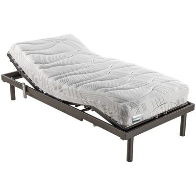 Pardo Conjunto de colchón de látex y base articulada con mando inalámbrico Pack Boreal . (Cama 90 x 200 cm) Negro Pardo Conjunto de colchón de látex y base articulada con mando inalámbrico Pack Boreal . (Cama 90 x 200 cm) Negro