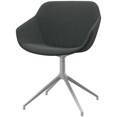 BoConcept Pack de dos sillas Vienna giratoria pata blanca en tela Nani . Gris oscuro BoConcept Pack de dos sillas Vienna giratoria pata blanca en tela Nani . Gris oscuro