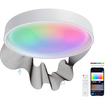 Ksix Plafón SmartLED Helios,RGBIC + CCT, Ø40x10cm, 3400 lm, 25,5W. Blanco Ksix Plafón SmartLED Helios,RGBIC + CCT, Ø40x10cm, 3400 lm, 25,5W. Blanco