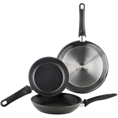 Kuhn Rikon Set de 3 sartenes Easy Induction . Negro Kuhn Rikon Set de 3 sartenes Easy Induction . Negro