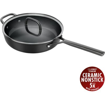 Zwilling Cacerola de aluminio con tapa de cristal Milano . (28 cm) Negro Zwilling Cacerola de aluminio con tapa de cristal Milano . (28 cm) Negro