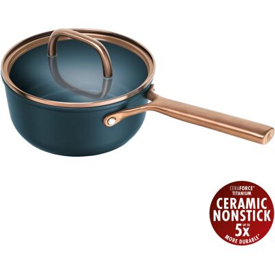 Zwilling Cazo de aluminio con tapa de cristal Milano . (Cazo de 18 cm) Azul Zwilling Cazo de aluminio con tapa de cristal Milano . (Cazo de 18 cm) Azul