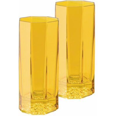 Versace Juego de 2 vasos altos de agua Medusa Lumiere . Amarillo Versace Juego de 2 vasos altos de agua Medusa Lumiere . Amarillo