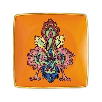 Plato de Porcelana Versace Holiday Alphabet A - Cuadrado 12cm Plato de Porcelana Versace Holiday Alphabet A - Cuadrado 12cm