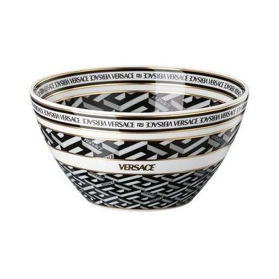 Versace La Greca Negro Cuenco - 12cm Porcelana Versace La Greca Negro Cuenco - 12cm Porcelana