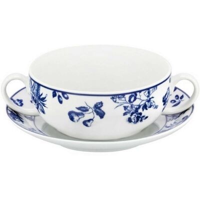 Vista Alegre Taza de consomé con plato Chintz Azul . Azul Vista Alegre Taza de consomé con plato Chintz Azul . Azul