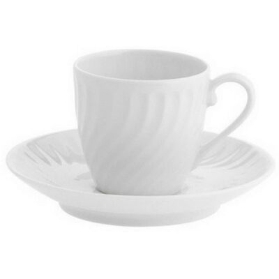 Vista Alegre Taza de café con plato Sagres . Blanco Vista Alegre Taza de café con plato Sagres . Blanco