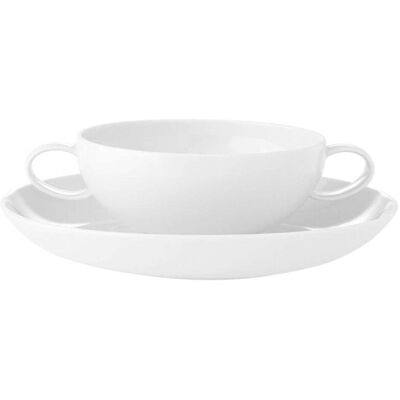Vista Alegre Taza de consomé con plato Domo White . Blanco Vista Alegre Taza de consomé con plato Domo White . Blanco