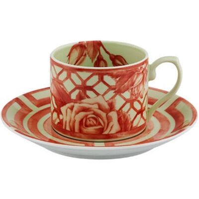 Vista Alegre Taza de té con plato The Meaning . Rojo Vista Alegre Taza de té con plato The Meaning . Rojo