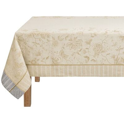 Le Jacquard FranÇais Mantel de lino jaquard motivos florales. Beige Le Jacquard FranÇais Mantel de lino jaquard motivos florales. Beige