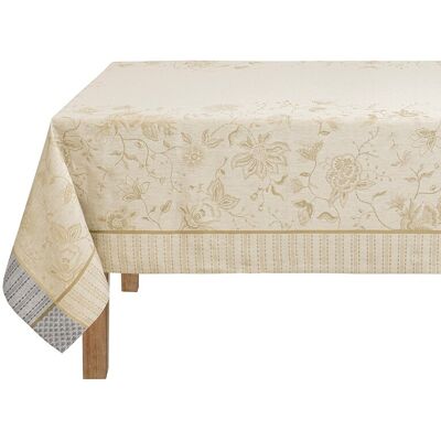 Le Jacquard FranÇais Mantel de lino jaquard motivos florales. Beige Le Jacquard FranÇais Mantel de lino jaquard motivos florales. Beige