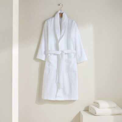 El Corte Inglés Albornoz algodón 360 gr-m2 Orgánico Luxury . (S-M) Blanco El Corte Inglés Albornoz algodón 360 gr-m2 Orgánico Luxury . (S-M) Blanco