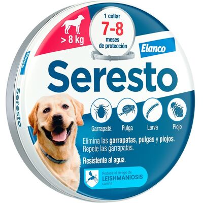 Collar Seresto de Bayer para perros - 70cm, más de 8kg - Protección contra pulgas y garrapatas Collar Seresto de Bayer para perros - 70cm, más de 8kg - Protección contra pulgas y garrapatas