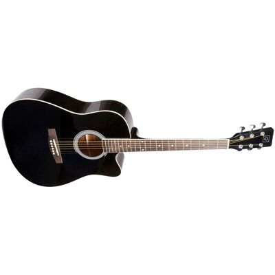 OQAN Guitarra acústica de 6 cuerdas con Cutaway Qga-21C Bk. Negro OQAN Guitarra acústica de 6 cuerdas con Cutaway Qga-21C Bk. Negro