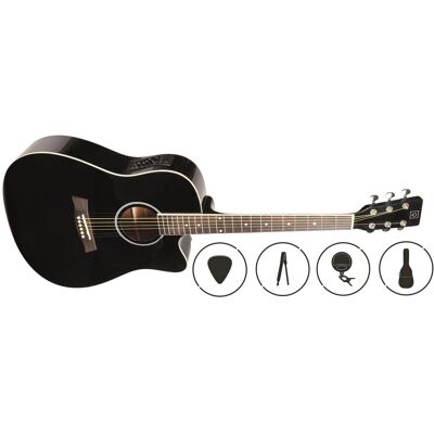 OQAN Pack de Guitarra acústica Qga-51Ce Acoustic Pack. Negro OQAN Pack de Guitarra acústica Qga-51Ce Acoustic Pack. Negro