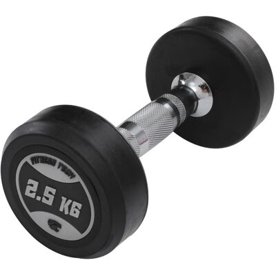 Fitness Tech Set de 2 mancuernas redondas uretano . (2,5 Kg) Negro Fitness Tech Set de 2 mancuernas redondas uretano . (2,5 Kg) Negro