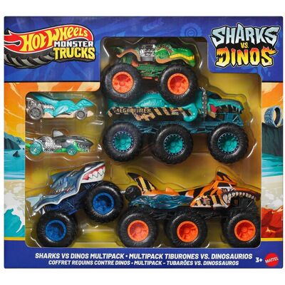 Hot Wheels Multipack vehículo Sharks vs. Dinos Monster Trucks . Hot Wheels Multipack vehículo Sharks vs. Dinos Monster Trucks .