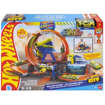 Hot Wheels Pista de Coches con Looping de 26,7 cm City Megalavado Mattel. Hot Wheels Pista de Coches con Looping de 26,7 cm City Megalavado Mattel.