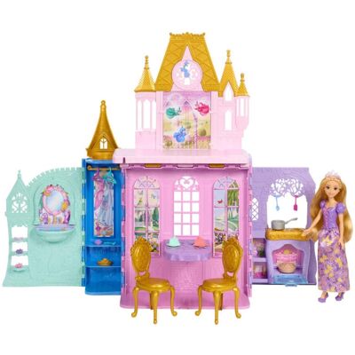 Disney Castillo Portátil Rapunzel plegable con muñeca, 5 zonas de juego y 20 accesorios. Disney Castillo Portátil Rapunzel plegable con muñeca, 5 zonas de juego y 20 accesorios.