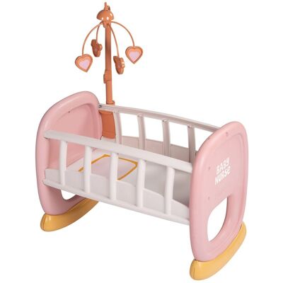 Smoby Cuna balancín Baby Nurse con un móvil de corazones y pajarillos en tonos dorados y rosa . Smoby Cuna balancín Baby Nurse con un móvil de corazones y pajarillos en tonos dorados y rosa .