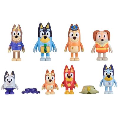 Famosa Set 8 Figuras Bluey . Famosa Set 8 Figuras Bluey .
