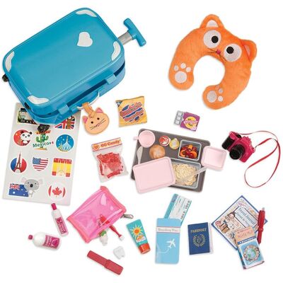 Our Generation - Well Traveled Luggage - Azul - Doll Travel Accessory Set Our Generation - Well Traveled Luggage - Azul - Doll Travel Accessory Set