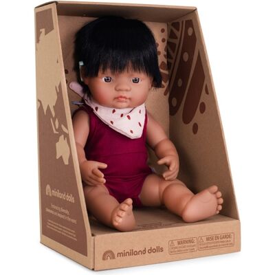 Miniland Muñeco de 38cm con implante coclear y vestido. Miniland Muñeco de 38cm con implante coclear y vestido.