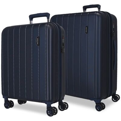Movom Juego de maletas (cabina y mediana) Wood rígidas con capacidad de 119L. Azul Movom Juego de maletas (cabina y mediana) Wood rígidas con capacidad de 119L. Azul