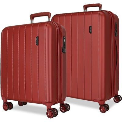 Movom Juego de maletas (cabina y mediana) Wood rígidas con capacidad de 119L. Rojo Movom Juego de maletas (cabina y mediana) Wood rígidas con capacidad de 119L. Rojo