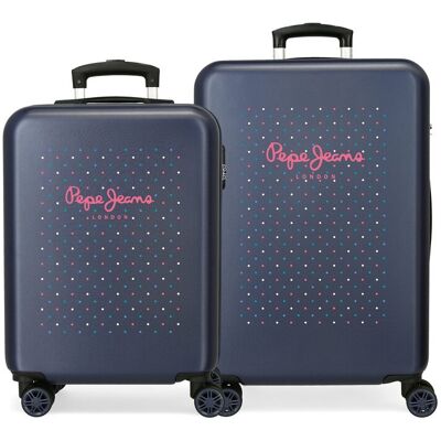 Pepe Jeans Juego de 2 maletas dede cabina y mediana molly rígidas con capacidad de 91l. Azul Pepe Jeans Juego de 2 maletas dede cabina y mediana molly rígidas con capacidad de 91l. Azul