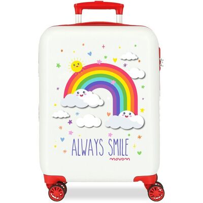 Movom Maleta de cabina Arcoiris Always Smile rígida con capacidad de 35L. Blanco Movom Maleta de cabina Arcoiris Always Smile rígida con capacidad de 35L. Blanco