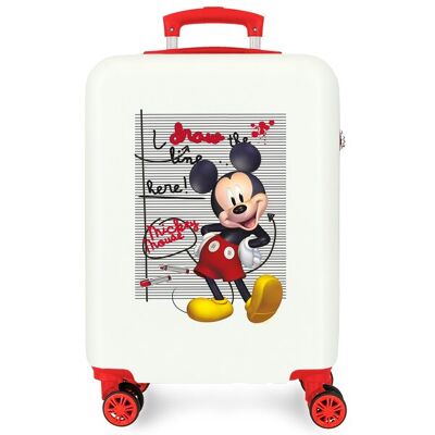 Disney Maleta de cabina infantil Mickey Draw the line rígida con capacidad de 34L. Blanco Disney Maleta de cabina infantil Mickey Draw the line rígida con capacidad de 34L. Blanco