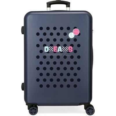 Movom Maleta mediana Dreams time rígida con capacidad de 56L. Azul marino Movom Maleta mediana Dreams time rígida con capacidad de 56L. Azul marino