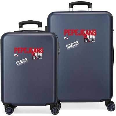 Pepe Jeans Juego de maletas (cabina y mediana) dikran rígidas con capacidad de 90l. Azul Pepe Jeans Juego de maletas (cabina y mediana) dikran rígidas con capacidad de 90l. Azul