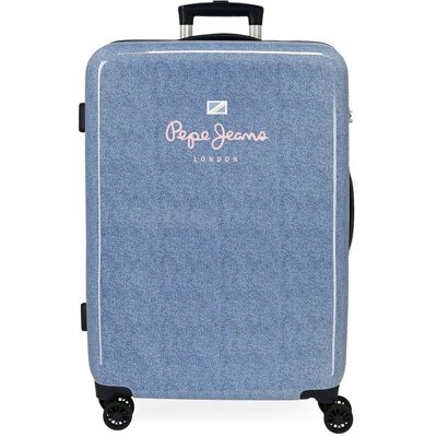 Pepe Jeans Maleta infantil mediana Lena rígida con capacidad de 70L. Azul Pepe Jeans Maleta infantil mediana Lena rígida con capacidad de 70L. Azul