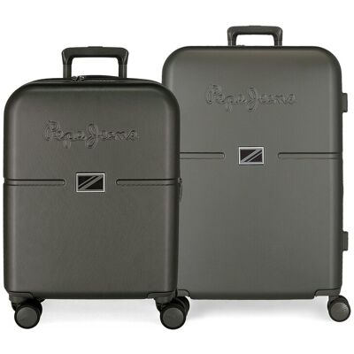 Pepe Jeans Juego de maletas (cabina y mediana) Accent rígidas con capacidad de 116L. Antracita Pepe Jeans Juego de maletas (cabina y mediana) Accent rígidas con capacidad de 116L. Antracita