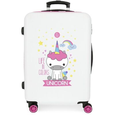 Movom Maleta mediana Little Me Unicorn rígida 65cm con capacidad de 56L. Multicolor Movom Maleta mediana Little Me Unicorn rígida 65cm con capacidad de 56L. Multicolor
