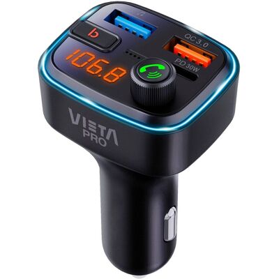 Vieta Transmisor Bluetooth para coche Attach 2. Audio y llamadas en el coche, fácil y compacto.. Negro Vieta Transmisor Bluetooth para coche Attach 2. Audio y llamadas en el coche, fácil y compacto.. Negro