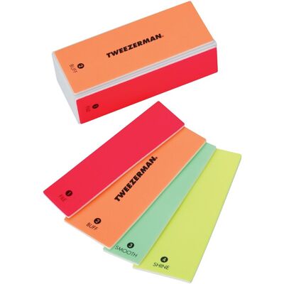 Tweezerman Neon Hot 4-En Bloque de Lima, Pulidor, Liso y Brillo - Pulidor de Uñas Tweezerman Neon Hot 4-En Bloque de Lima, Pulidor, Liso y Brillo - Pulidor de Uñas