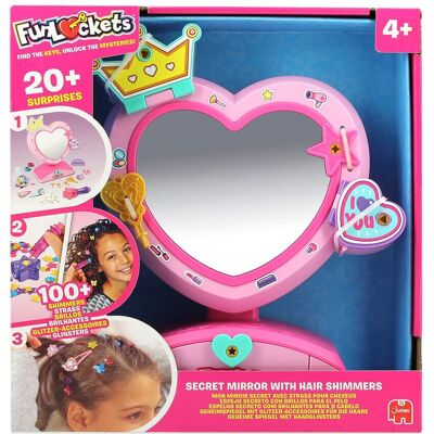 Diset Espejo Secreto con 20 sorpresas y 100 brillos de pelo Funlockets . Diset Espejo Secreto con 20 sorpresas y 100 brillos de pelo Funlockets .